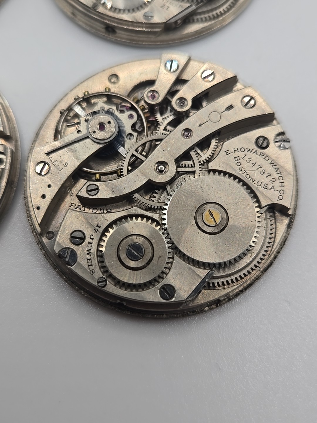 Lot Of 4 Antique E Howard Pocket Watch Movements 12s For Repairs