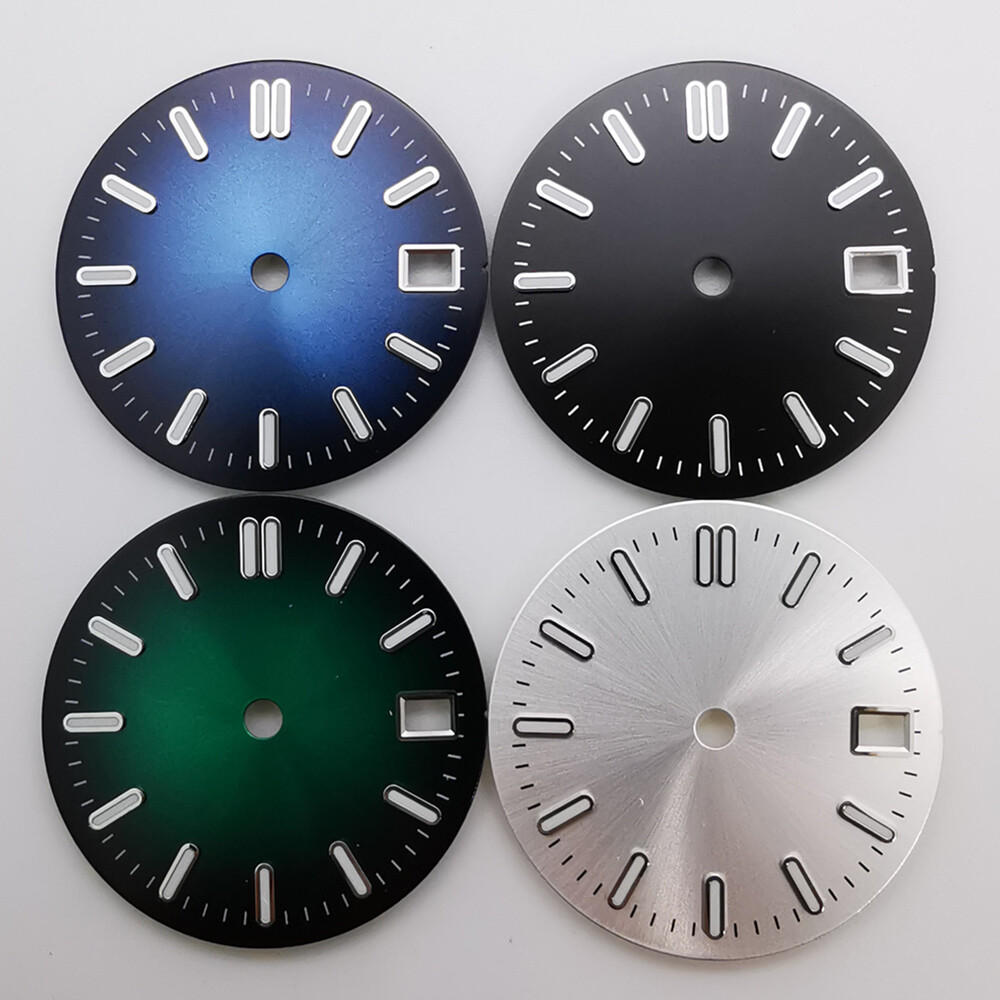 29mm green blue black white sterile luminous watch dial fit NH35 movement
