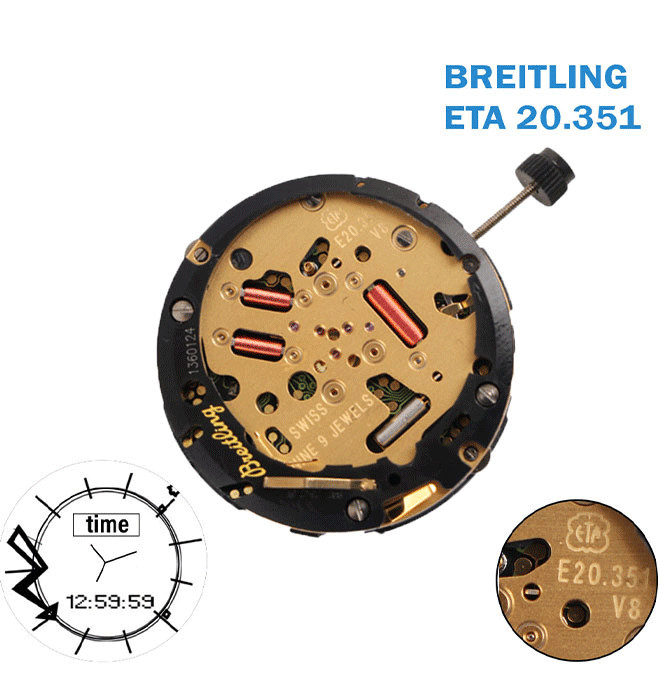 ETA E20.351 Swiss Movement-Analog-Backlight Function-Digital-Alarm-Thermometer.