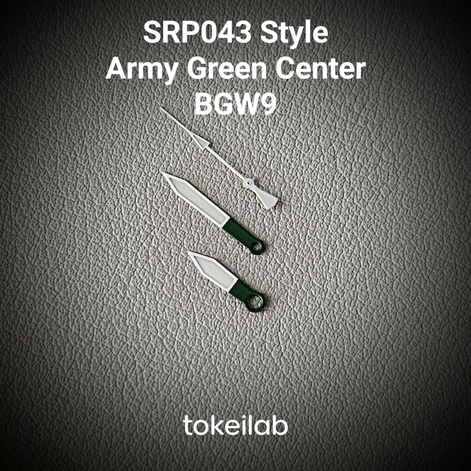 HANDS SET SRP043 SPORK STYLE ARMY GREEN CENTER BGW9 / SEIKO MOD SKX SKX007 NH35