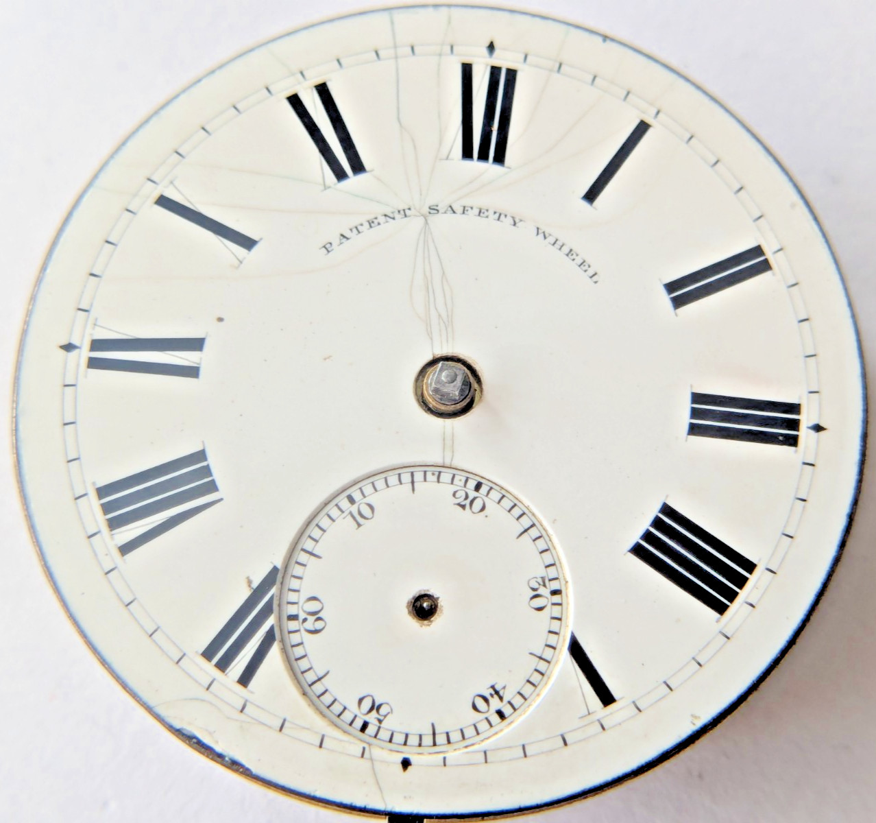 Antique Patent Safety Wheel English Lever Pocket Watch Movement Running 44mm 108