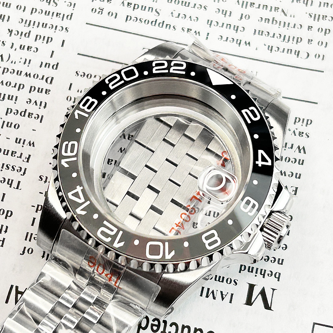 40mm Brushed 20ATM Watch Case Black Grey Bezel Mod For Nh35 Nh36 Nh34 Movement