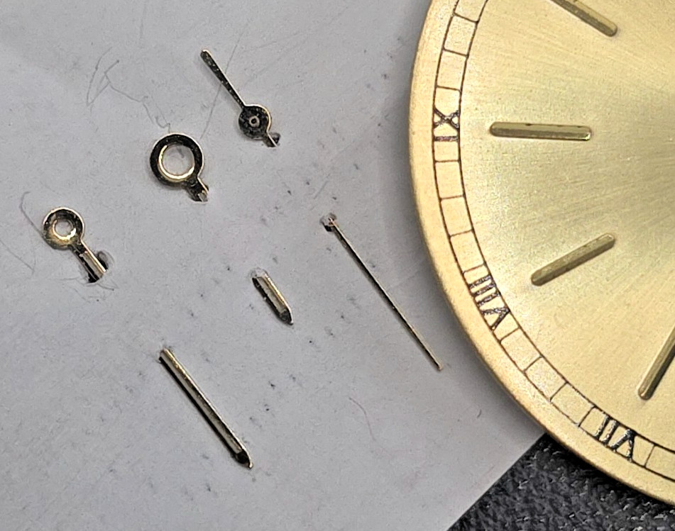 Eta 955.132 Set Hands 120/70, Dial And Reductor Case Plated Yellow Gold