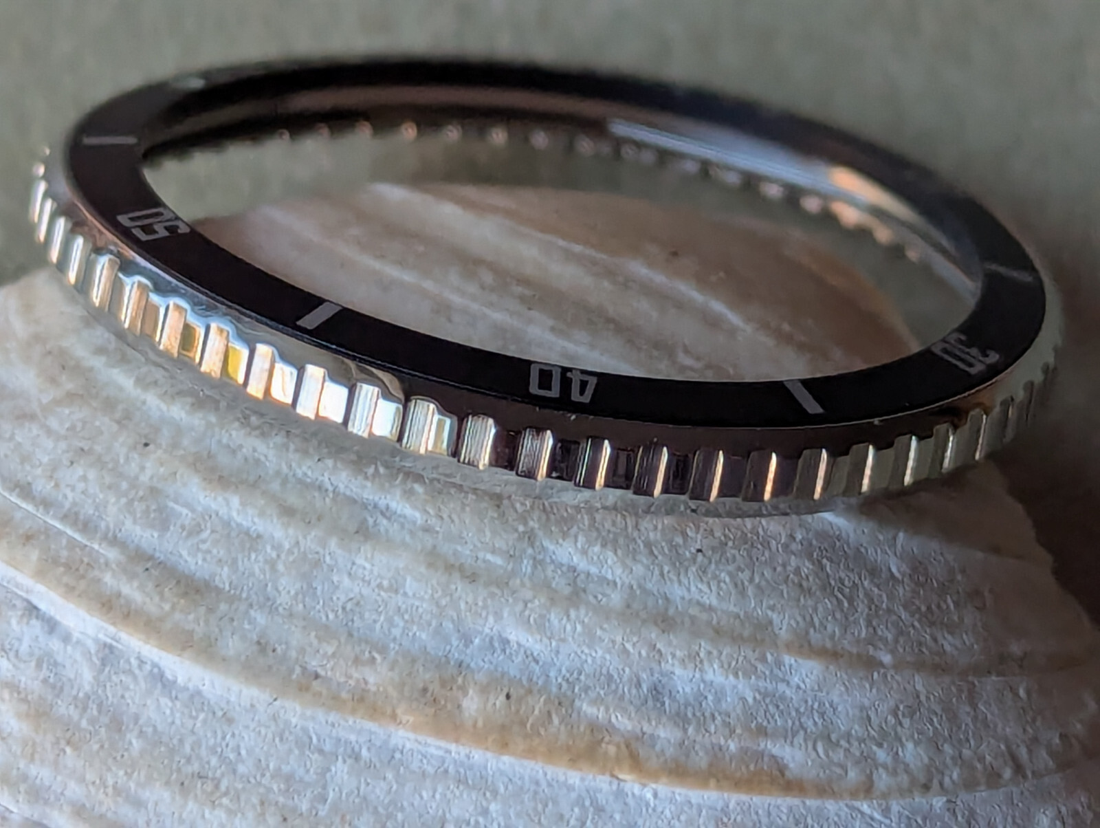 DEFECTIVE NOS Vintage Bulova Accutron Depth Gauge Bezel/Insert FOR 8459 CASES