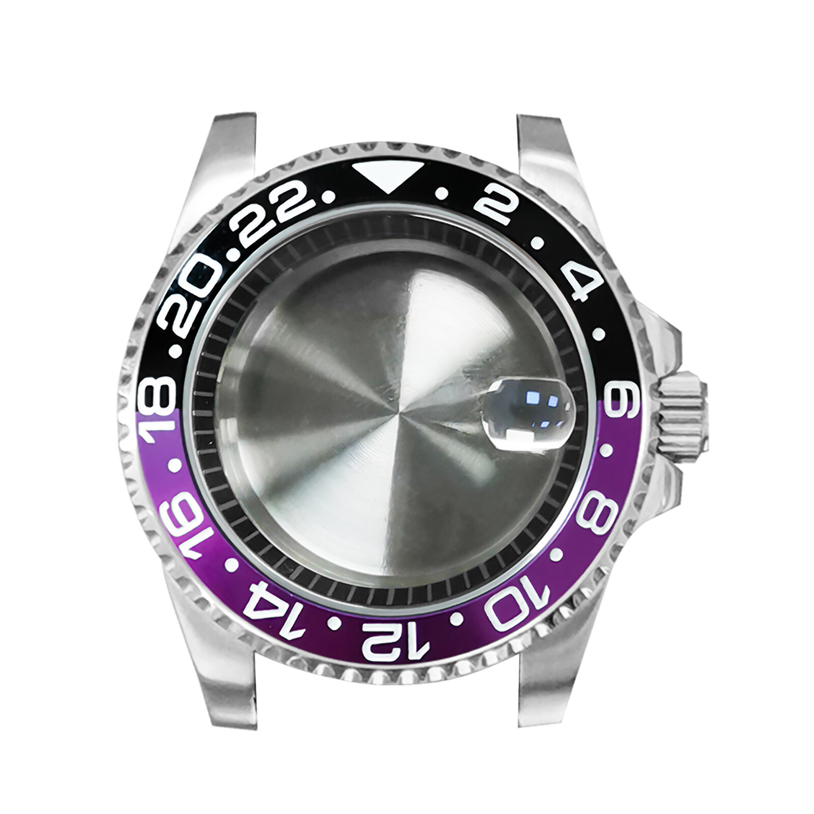 40MM Steel Watch Case Black Inner Ring Sapphire Magnifying Glass for NH35/NH36