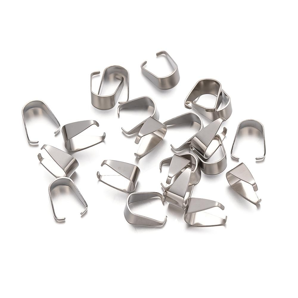 100pcs Stainless Steel Clip Pendant Clasp Melon Seed Buckle for Diy Charm Connec