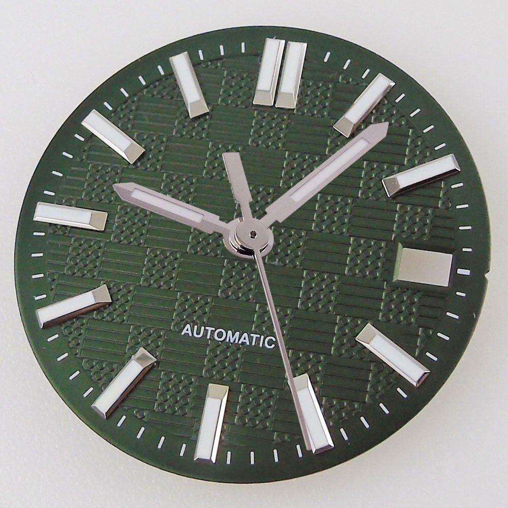 28.5mm Black White Blue Texture Luminous Watch Dial For NH35 NH36 Movement