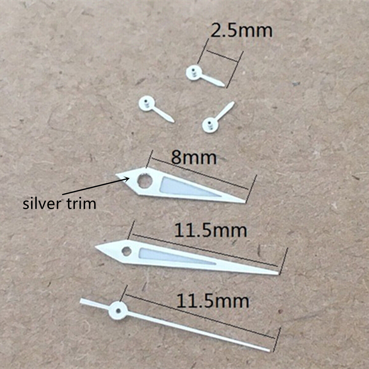Arrow Shape Green Lume Silver Trim Watch Hands for VX3J VX9J VX7J VX3N VX9N