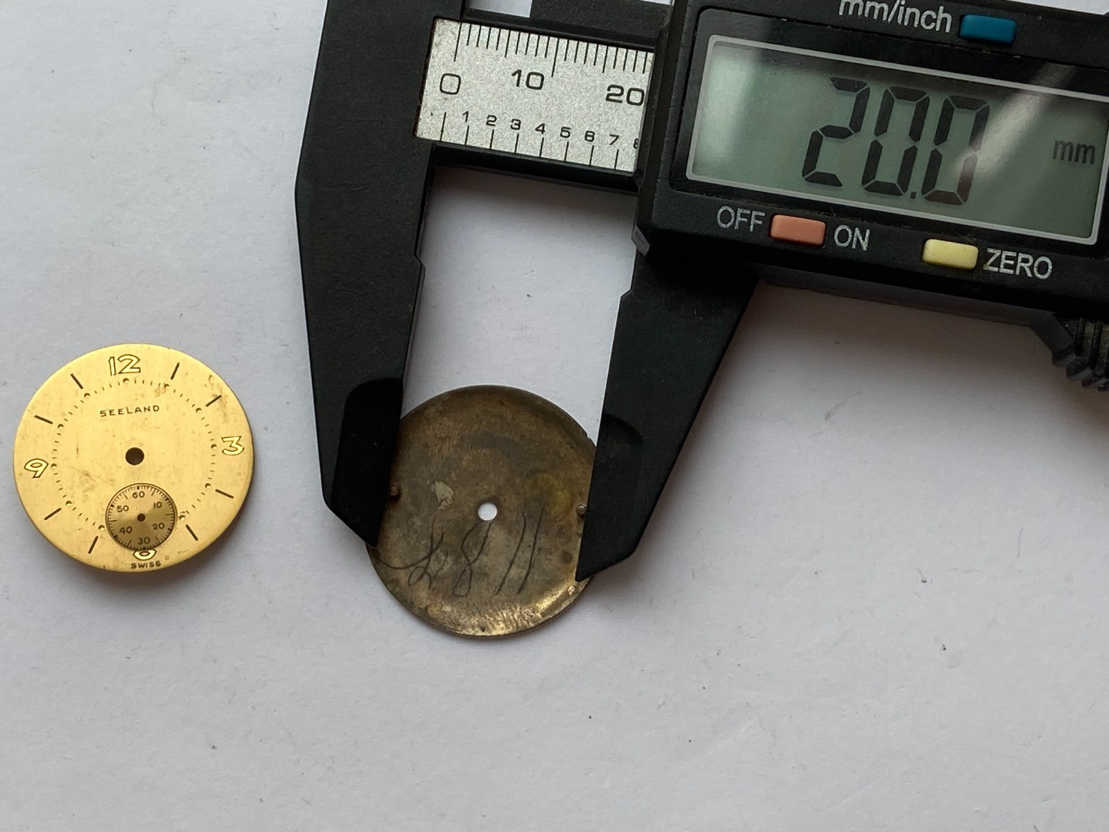 WRIST WATCH DIAL PARTS LOT OF 2 SEELAND