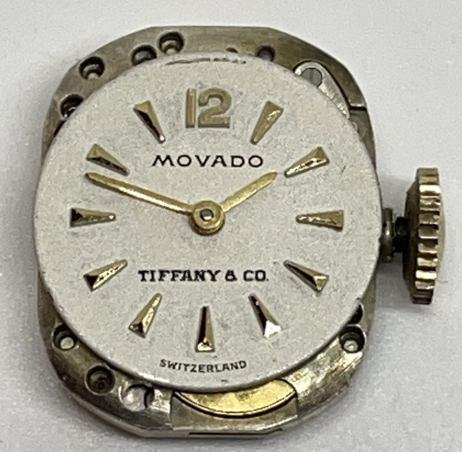 MOVADO MOVEMENT /Tiffany Dial / 17 Jewels Swiss 2 Positions Runs