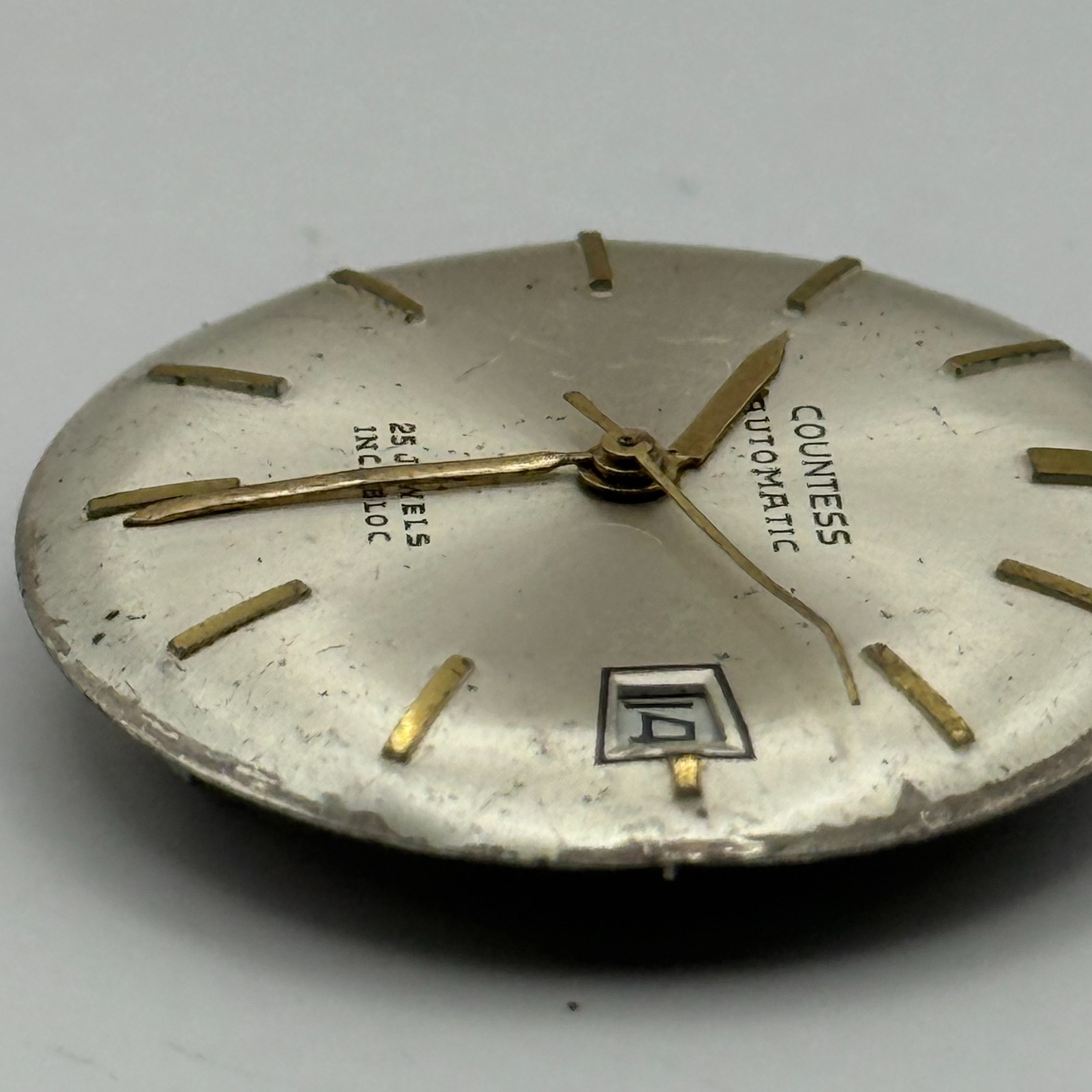 PUW 1361 Watch Movement Countess 25 Jewels Incabloc German Automatic Parts 30mm