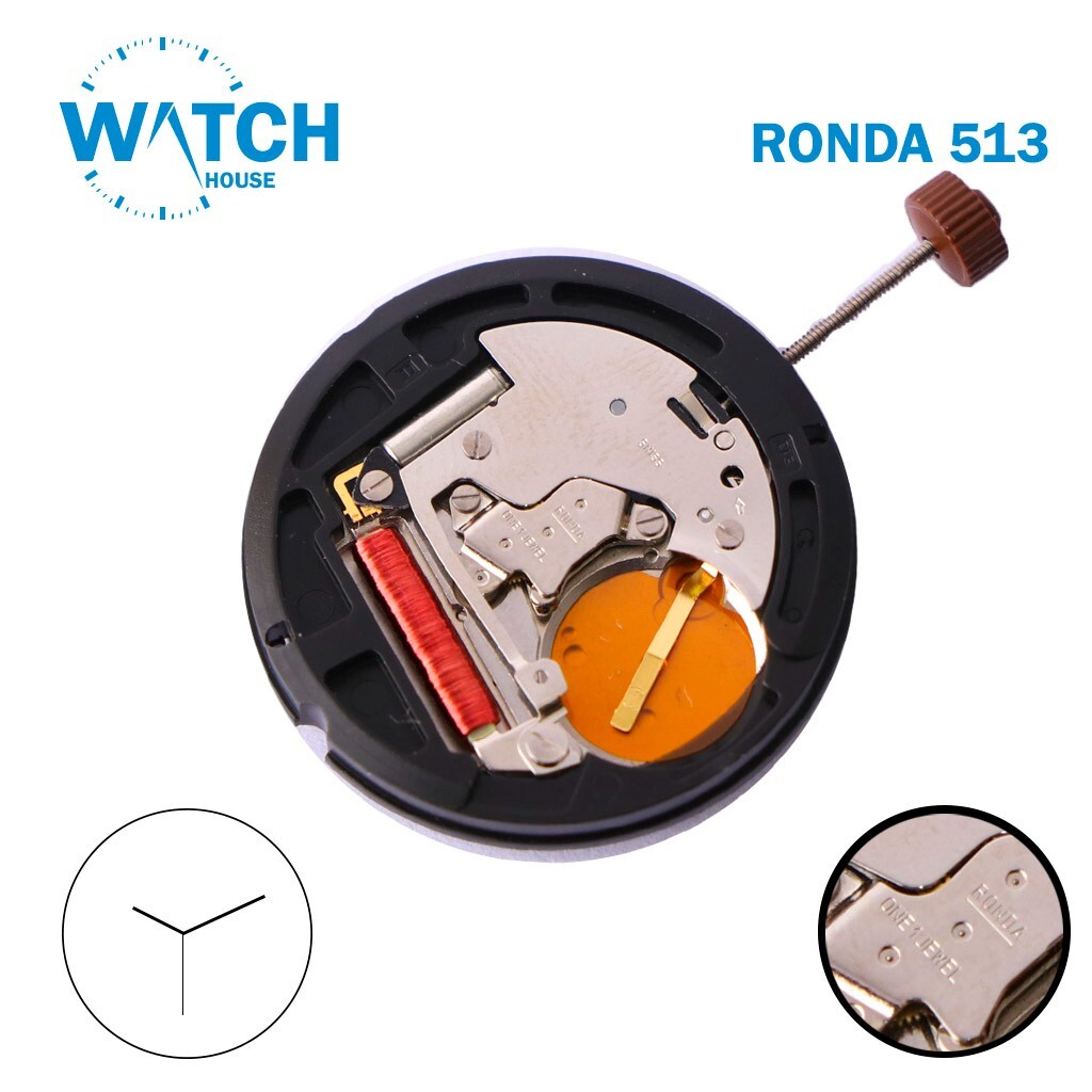 Ronda 513 HCP6 SWISS MADE Movement, 3 HANDS – SWISS PART, -NOS-