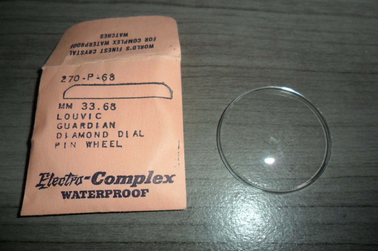NOS Louvic Guardian Diamond Dial Pin Wheel Watch Crystal Electro- Complex