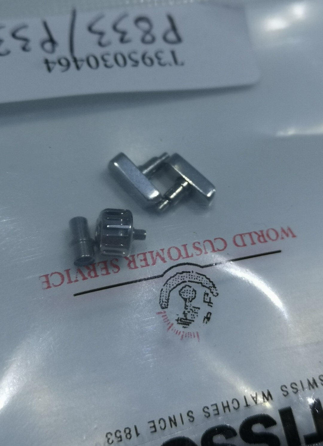 2 Buttons, Tube, Crown Tissot P833/933 New Genuine Steel P833 933