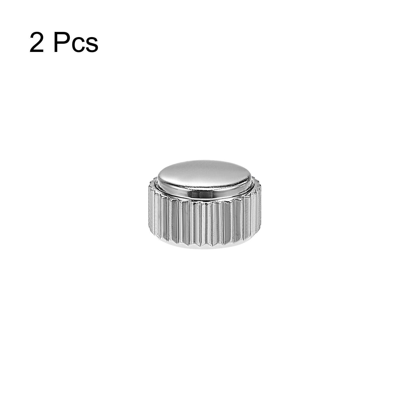 2Pcs 4.5mm Watch Crown Parts SUS304 Flat Short Stem 2mm ID Silver Tone