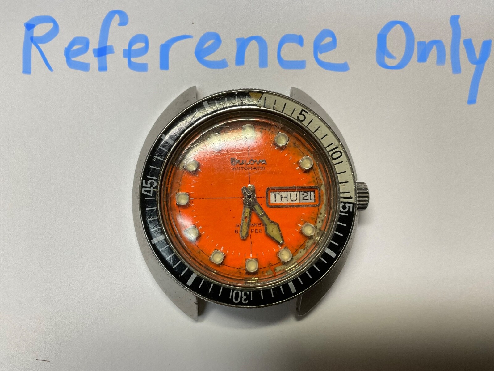 Vintage Bulova 666 snorkel Bakelite Bezel for Orange dial watch Read description