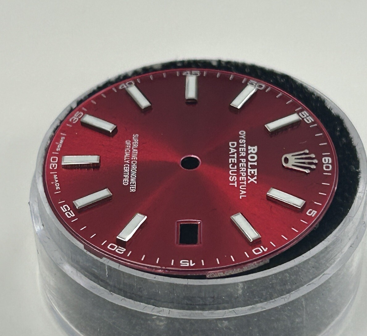 Rolex 41mm Datejust Custom Red Gloss Lume Index Dial For Model 126334 & 126300