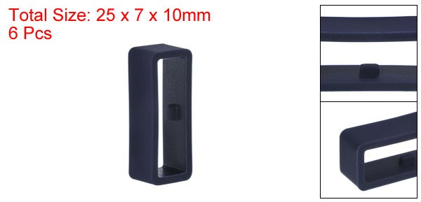 6pcs Watch Strap Loop Fastener Rings 22mm Rubber Watch Holder Keeper Blue