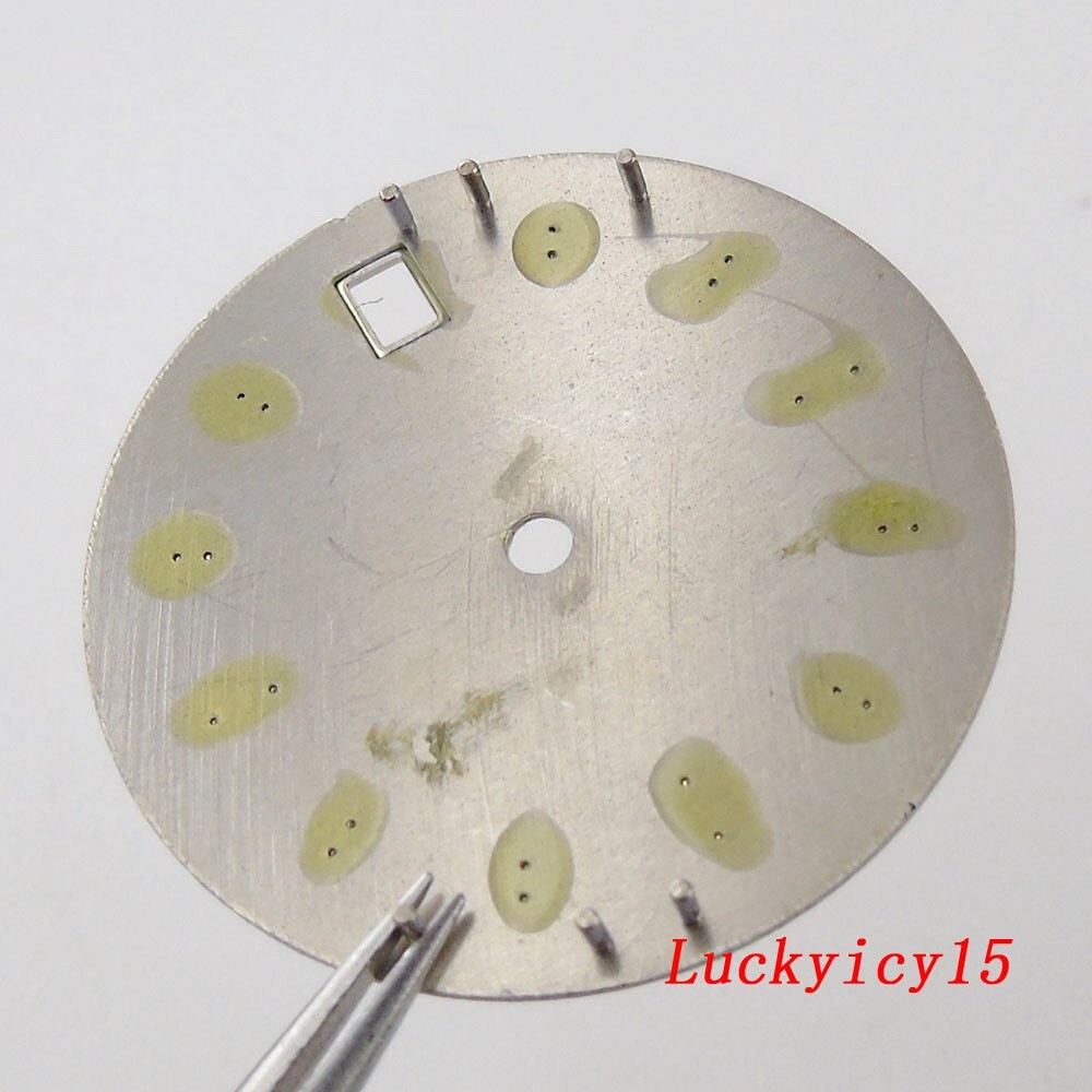 29MM Luminous Grey Meteorite Pattern Watch Dial Fit Japan NH35A Mens Watch Date