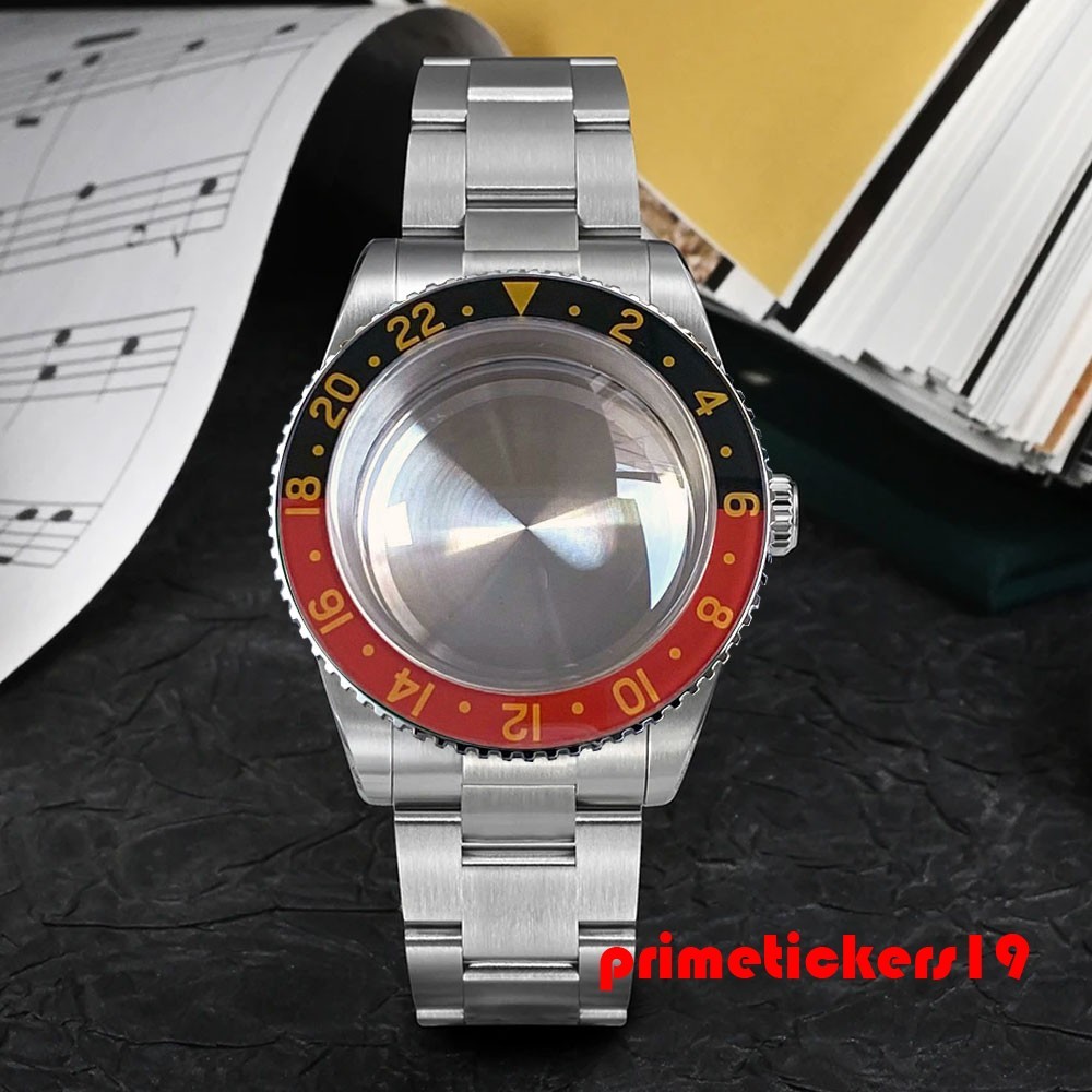 38mm Steel Watch Case+Bracelet Domed Sapphire 20ATM Fit NH34 NH35 ETA2824 PT5000