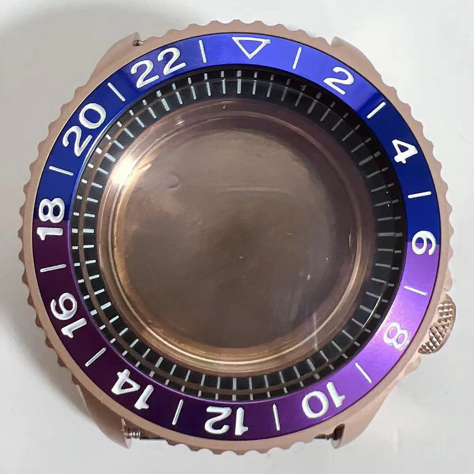 41.5MM Watch Case PVD Black Inner Ring Rose Gold Case for NH35/NH36/4R Movement