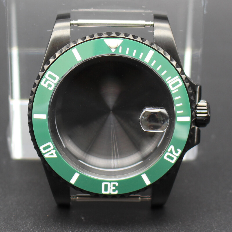 40mm black Watch Cases PVD electroplating For Seiko Nh35 Nh36 Eta 2824 Movement
