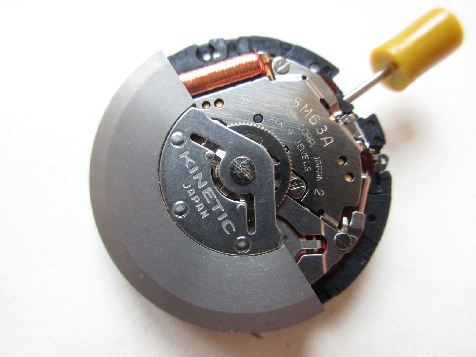 Seiko cal. 5M63A Kinetic automatic Japan watch movement – running
