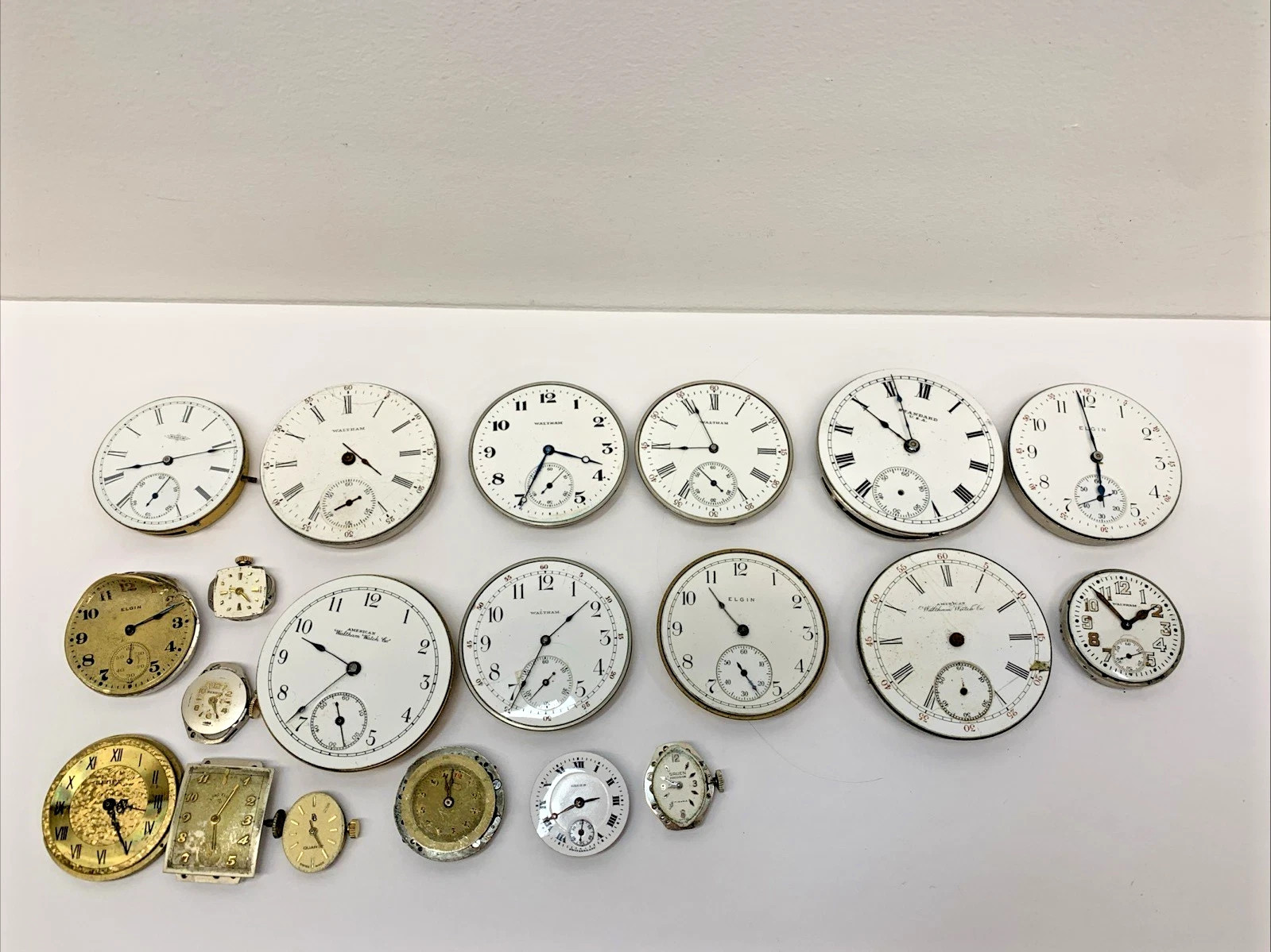 PARTS AS IS Watch Lot Pocket Watches Movements Waltham Elgin Lord
