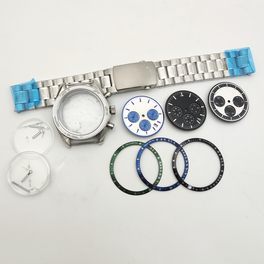 40mm Stainless steel Watch Case Set Multi-functional Timing for VK63 Movement