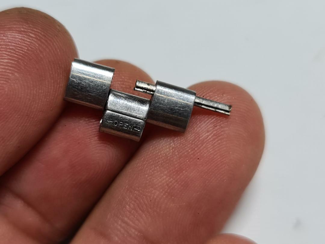 GENUINE USED STELUX FISHBONE BRACELET SOLID LINK SEIKO PANDA 6138-8020 6138-8021