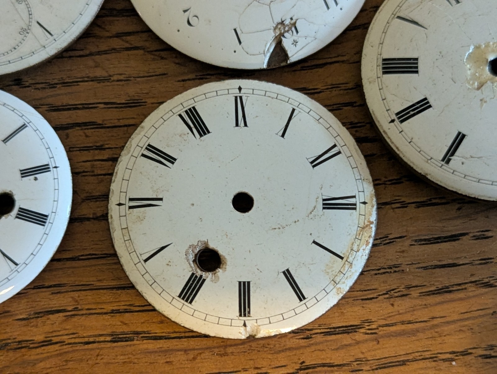 Verge Fusee Pocket Watch Dials + 1 Other, Used / Damaged Condition #P541