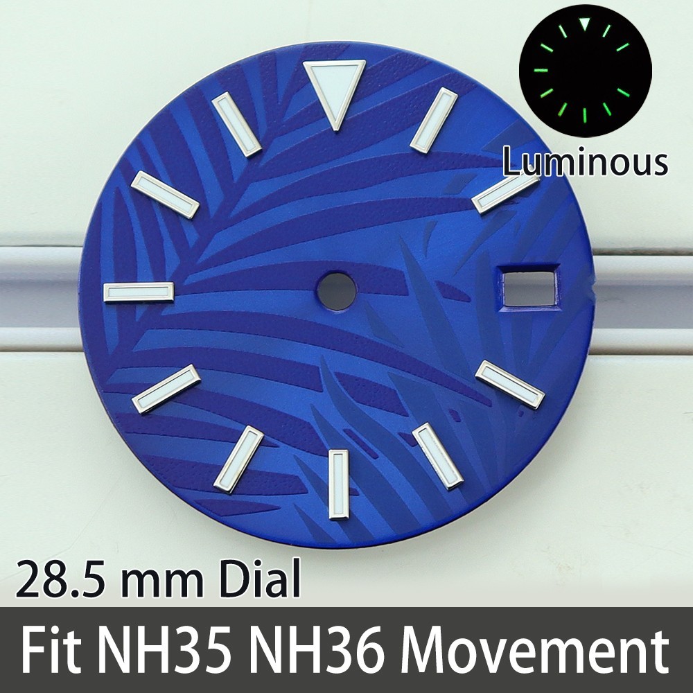 3C Luminous Fashion 28.5mm Metal Watch Dials For Seiko NH35 Miyota 8215 Movement