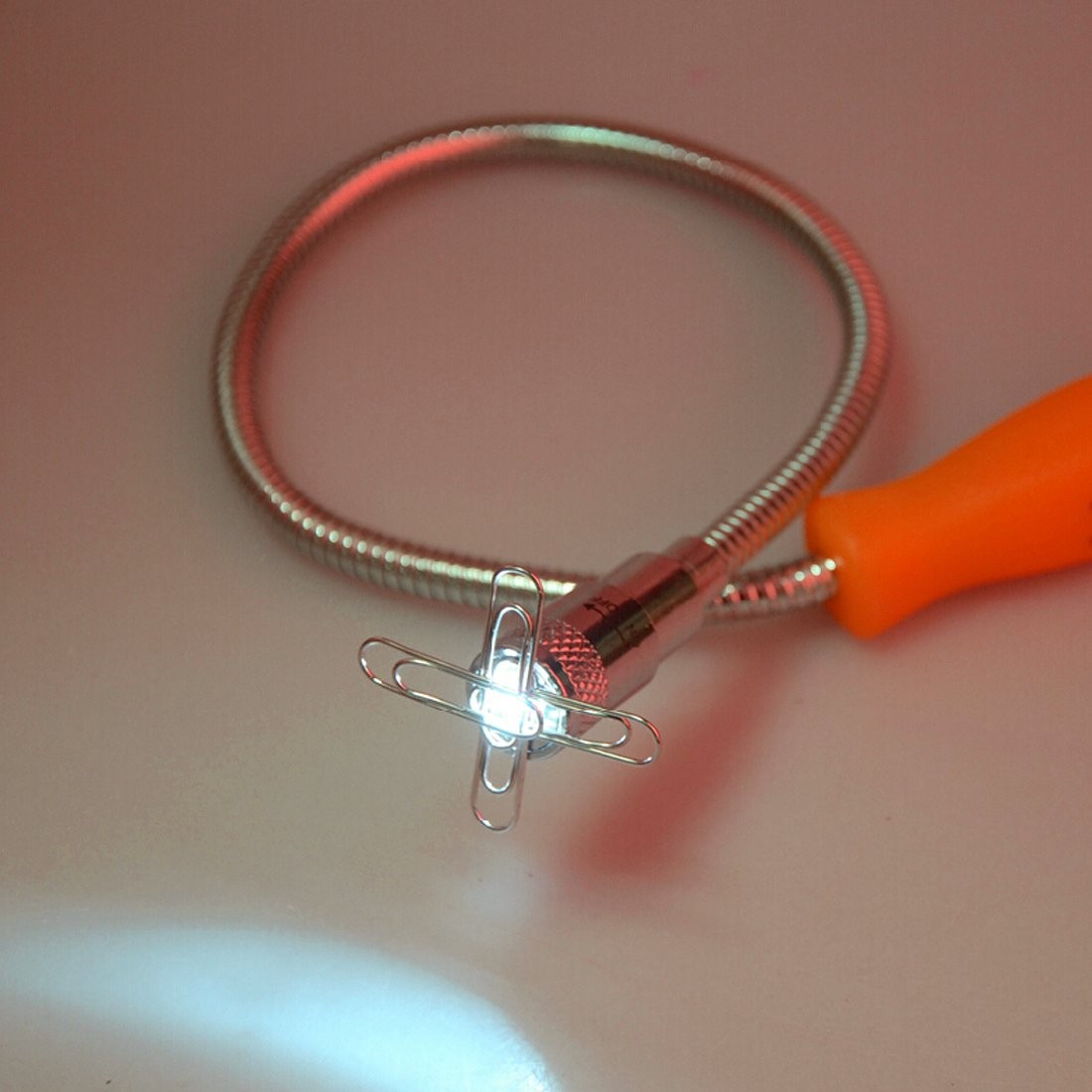 24in Flexible Magnet, Magnetic Pickup Tool with LED Light Magnetic Tool Rod Wand