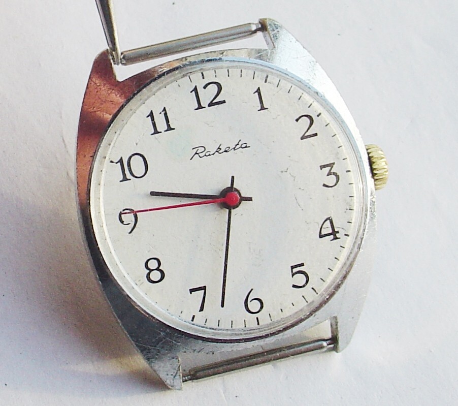 Rare Vintage Raketa Russian Soviet watch mov 2609.HA White Dial USSR SERVICED