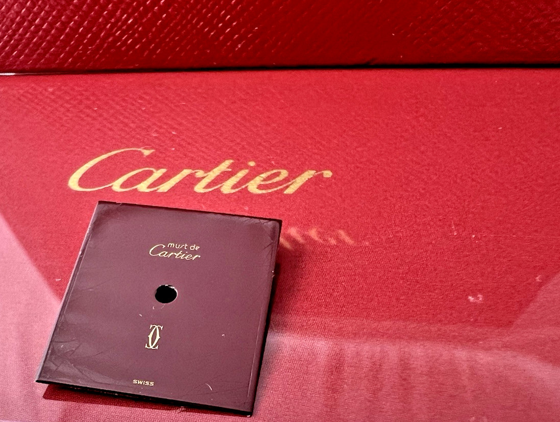 Cartier Dial OXBLOOD BURGUNDY TANK MUST DE CARTIER 17+mm x 14+mm Swiss Made A+