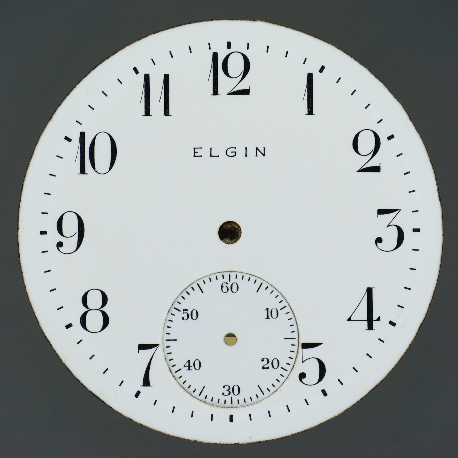 Elgin 16s Single Sunk Arabic Hash Mark Minute Track Pocket Watch Dial 42.49mm