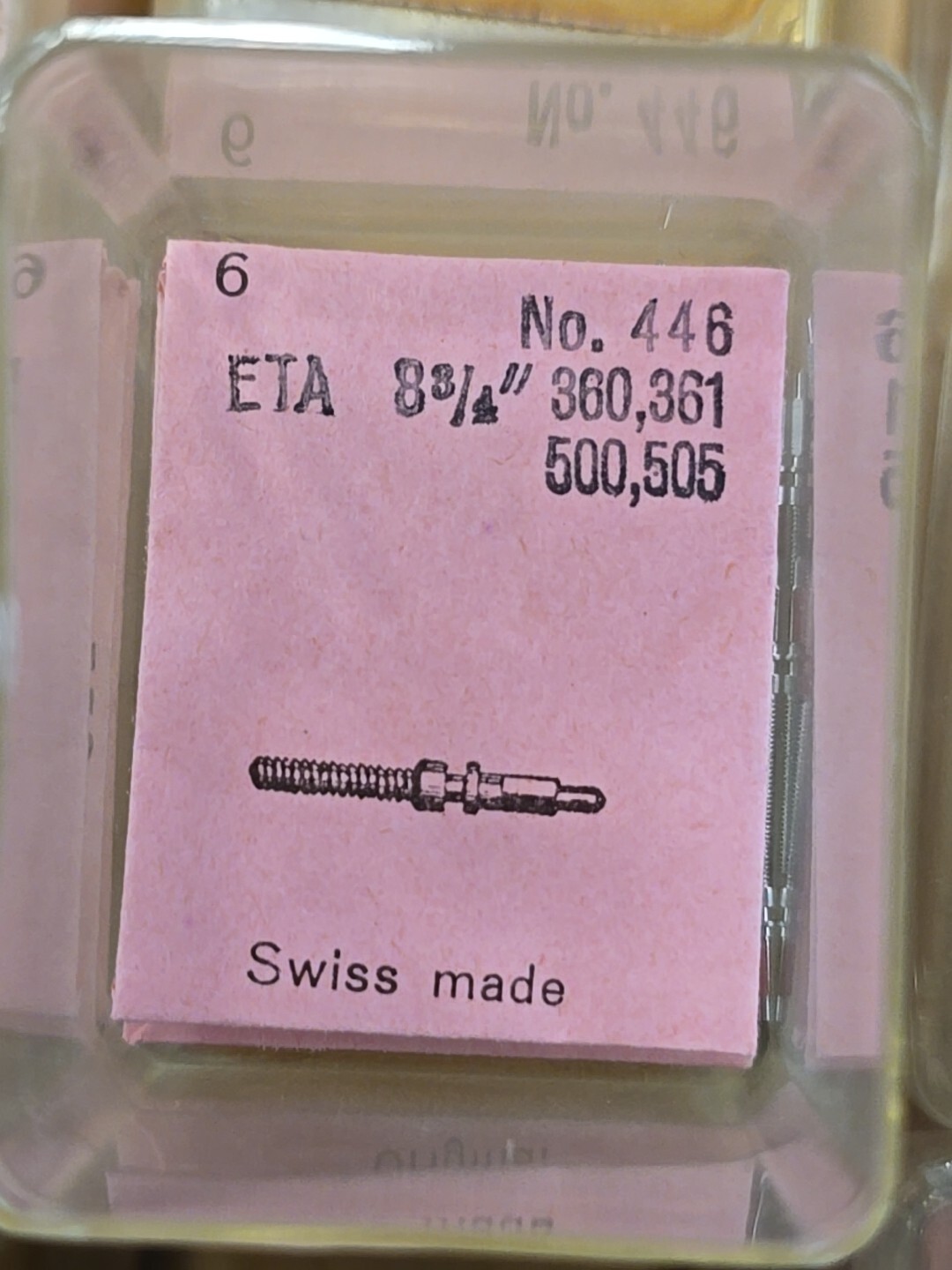 Eta 360 361 500 505 Loading Shaft Rod (1pcs) Vintage Nos