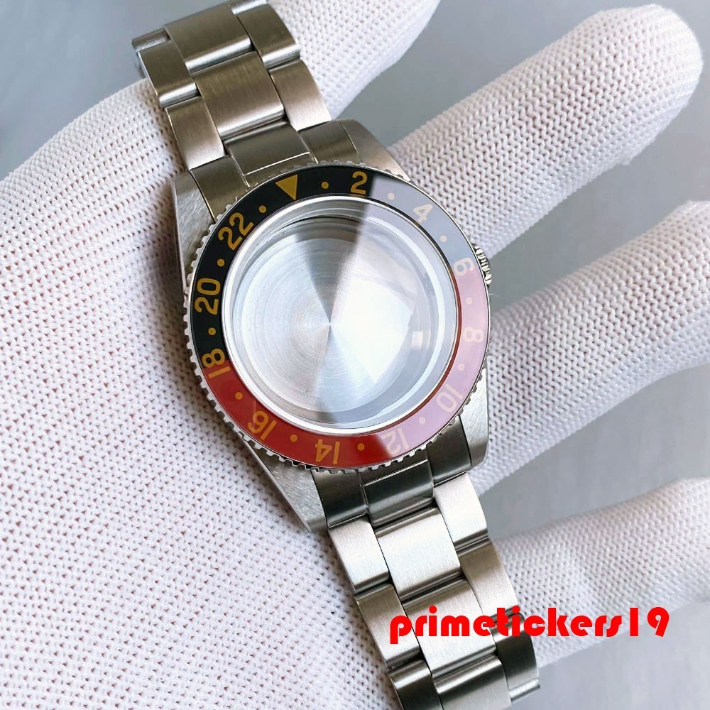 38mm Steel Watch Case+Bracelet Domed Sapphire 20ATM Fit NH34 NH35 ETA2824 PT5000