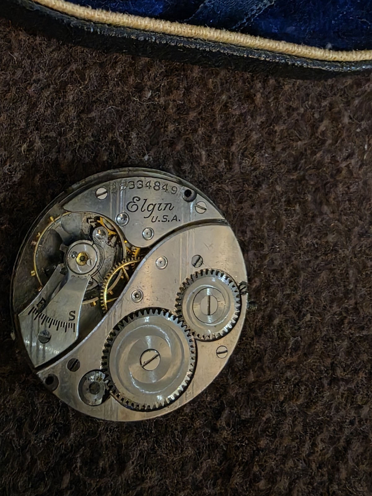 antique Elgin 25mm Mechanical Wristwatch Movement 430, silver dial & case