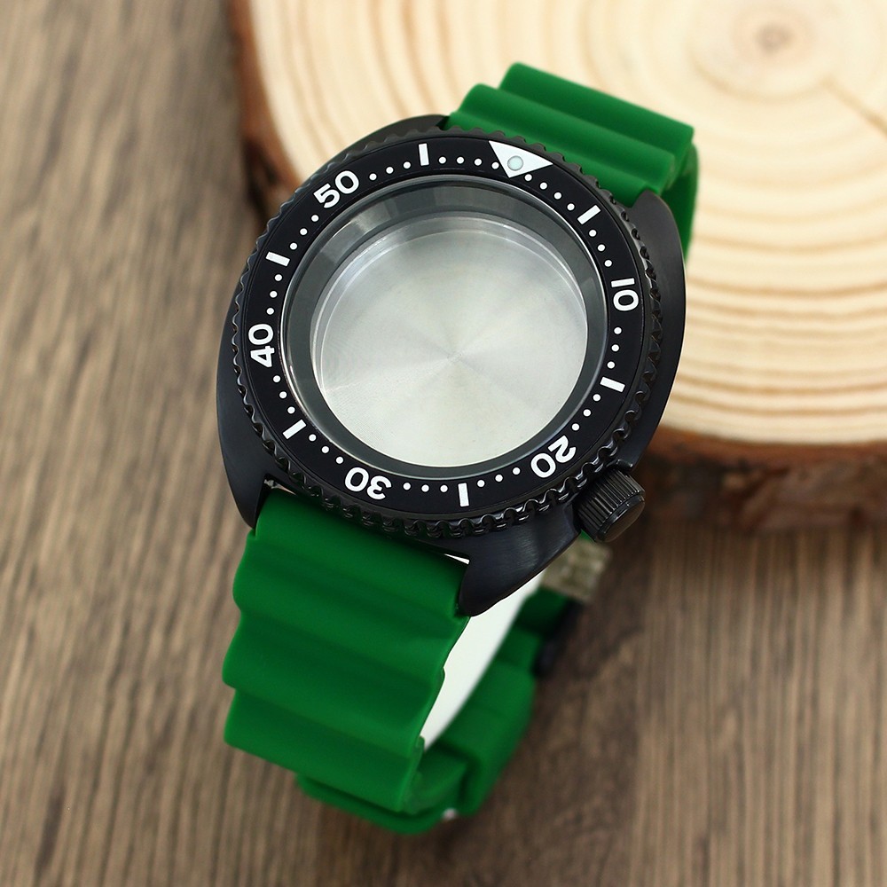 45mm Modify Turtle SKX009 Mod Watch Case Strap Sapphire 10ATM For Seiko NH35 36