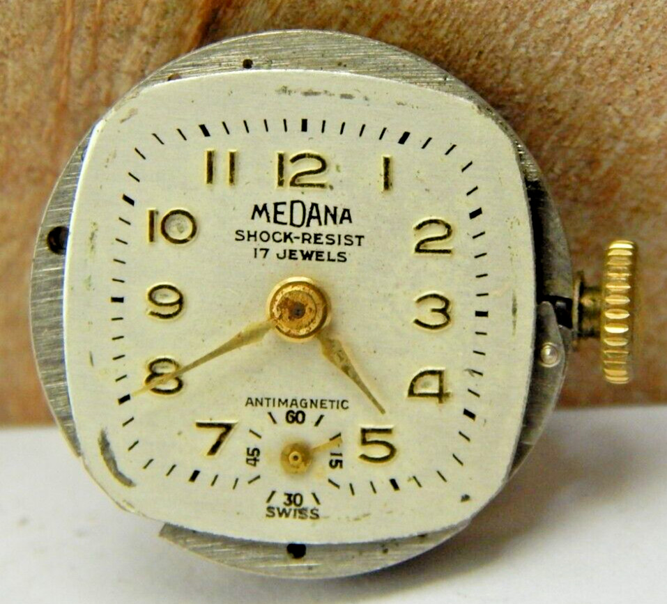 Vintage Medana Meyer-Studeli 359 17 jewel 17 jewel 12/0s with dial hands & crown