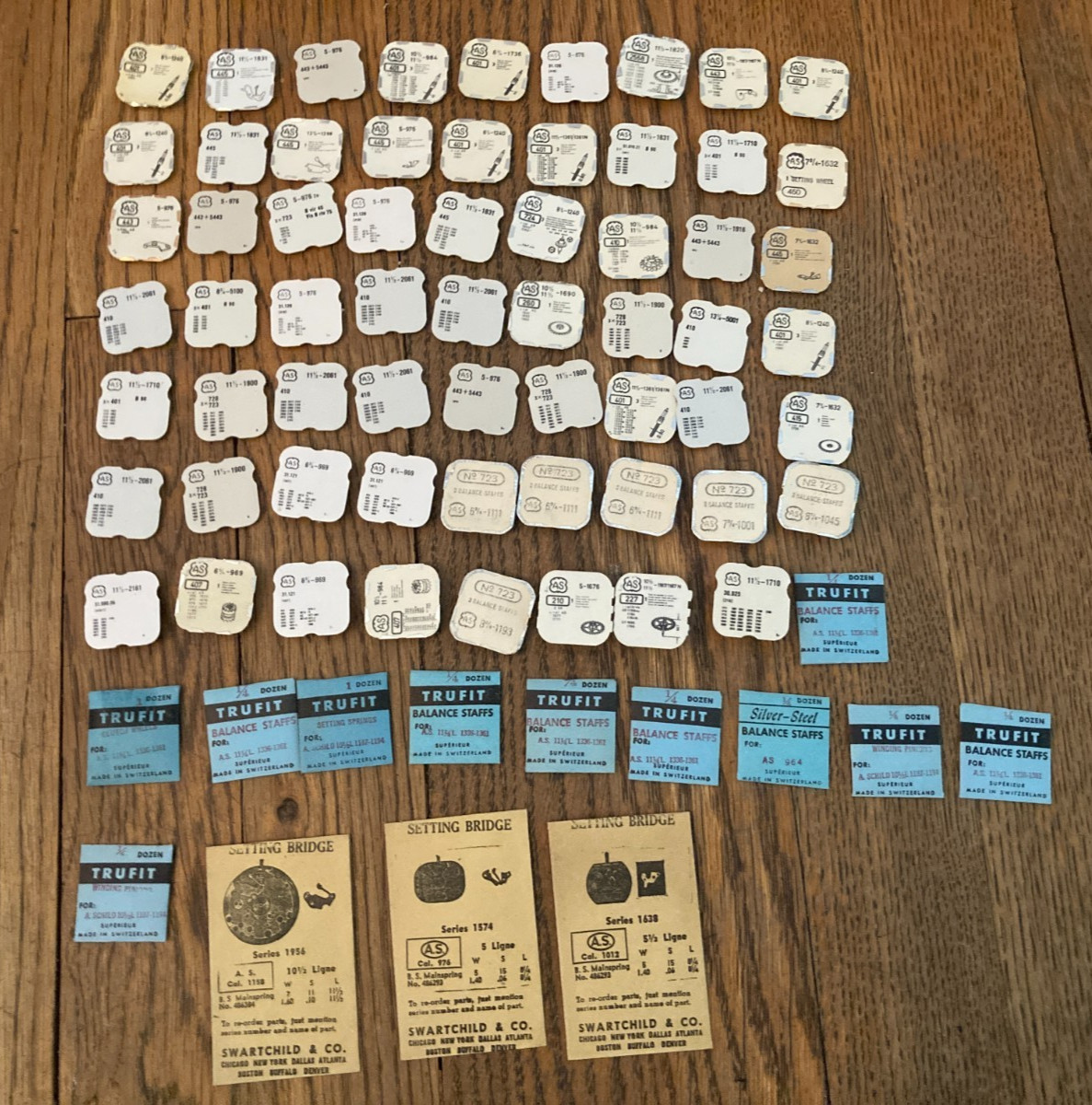 Vintage New NOS Large Lot Of 76 Original A. Schild Watch Parts Swiss