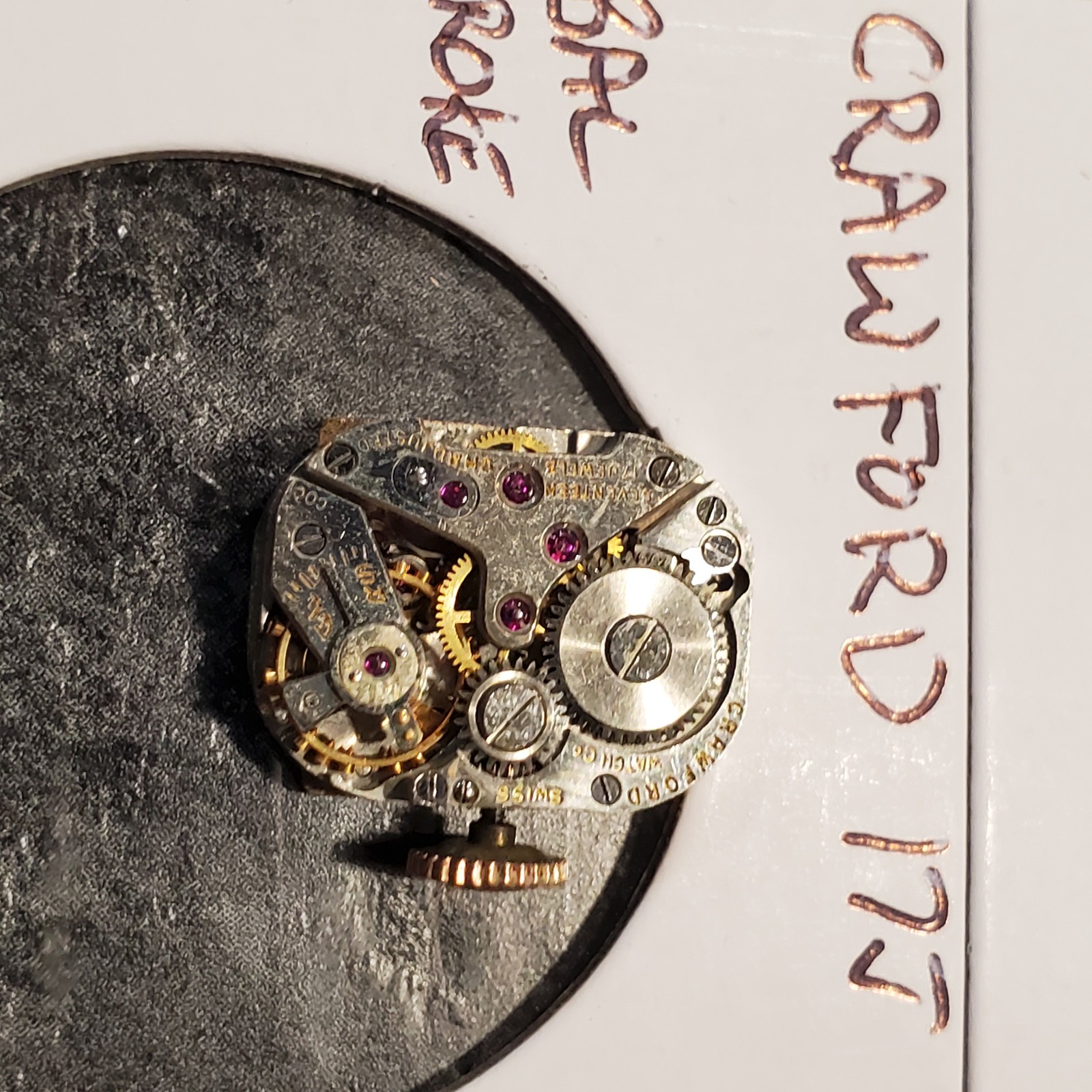 LADIES CRAWFORD WRIST WATCH MOVEMENT 17J COC #1768