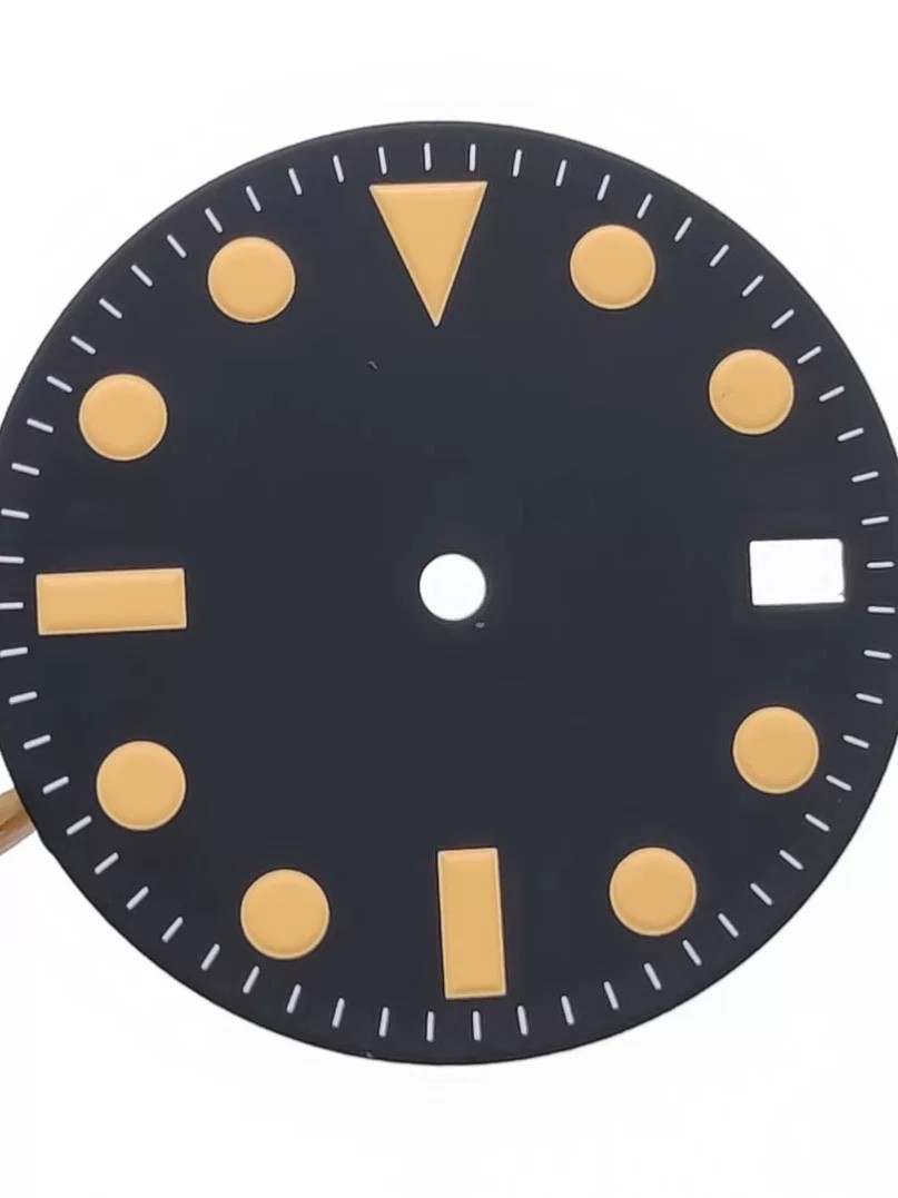 28.5mm Fine Black Metallic Luminous Watch Dial for N35