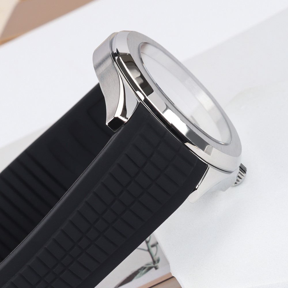 FEIYASHI NH35 Watch Case Classic Silver 45mm+Soft Strap For Seiko NH35 Movement