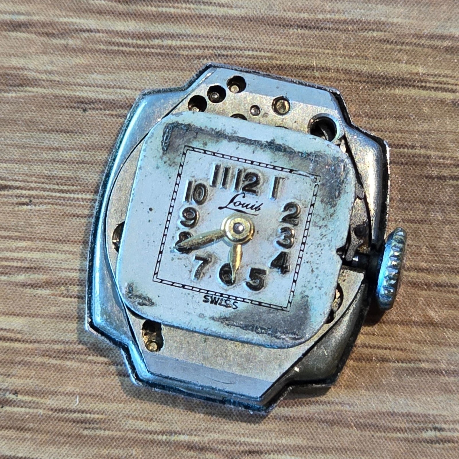 Vintage Louis Homis 7 Jewel FXW Pinstripe Mechanical Watch Movement Part WP2
