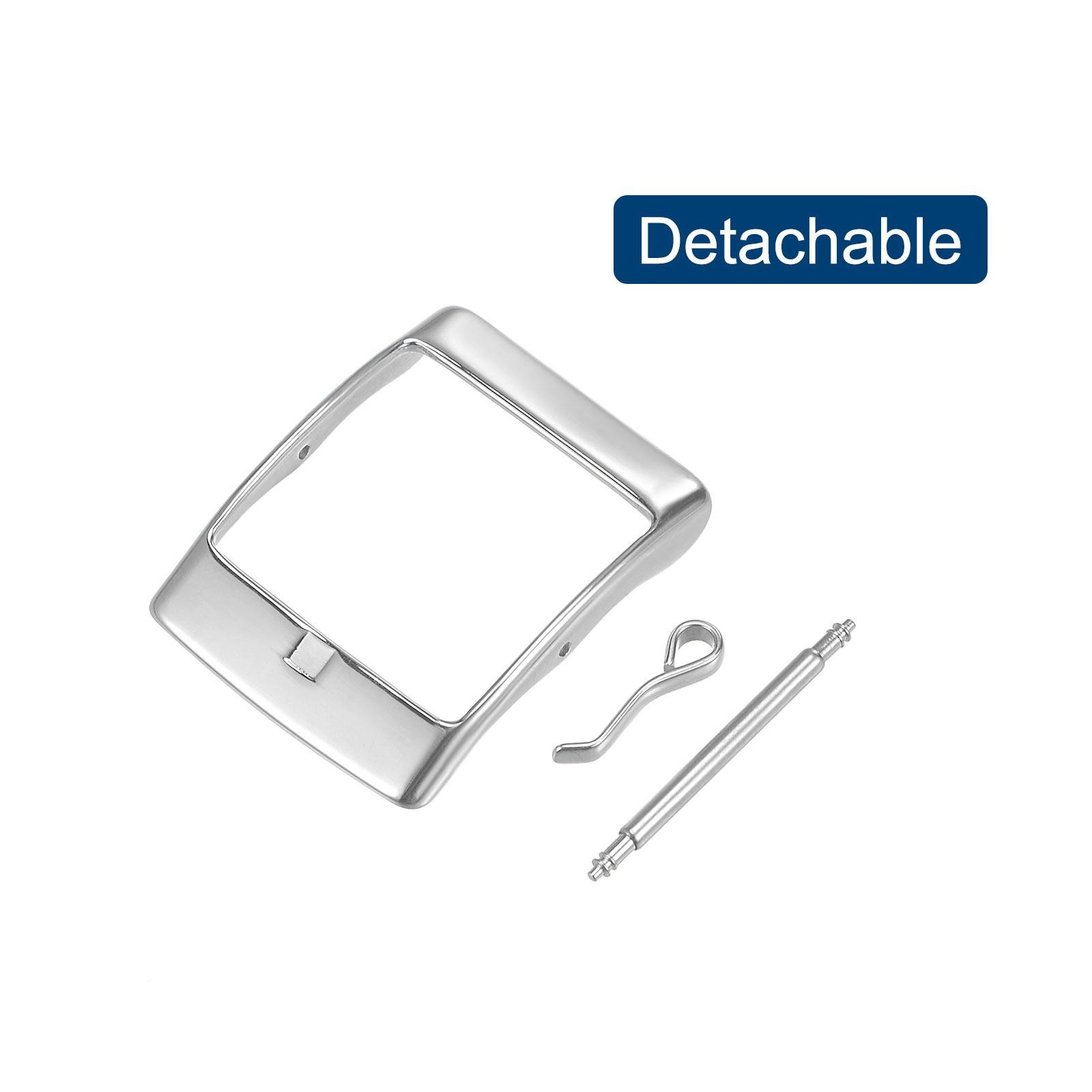 Watch SUS304 2 Pcs Silver Tone Buckle for 20mm Watch Bands with 2Pcs Spring Bar