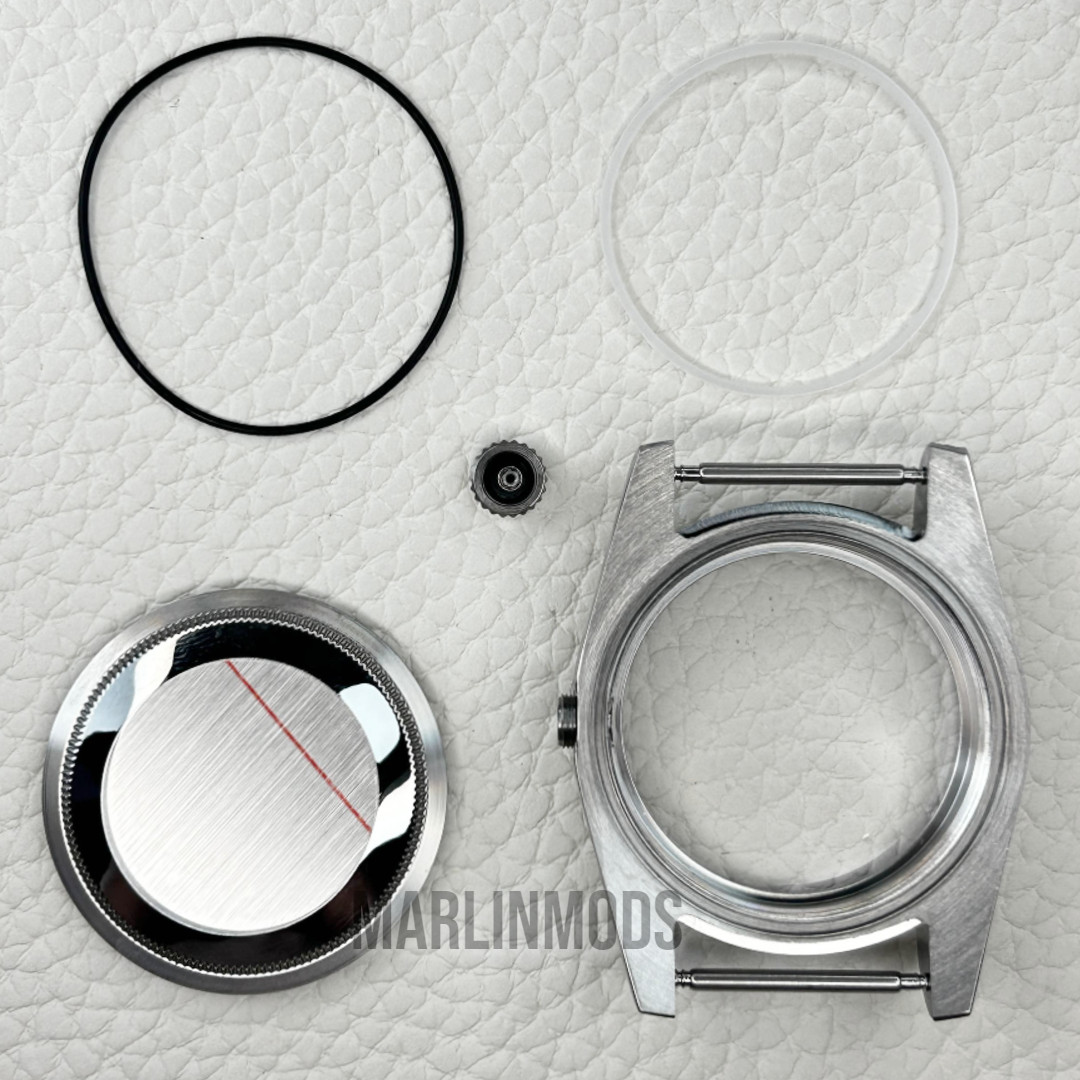 Fit NH35 NH36 Automatic 36mm Sapphire Watch Polished Steel Case Silver 10ATM Mod