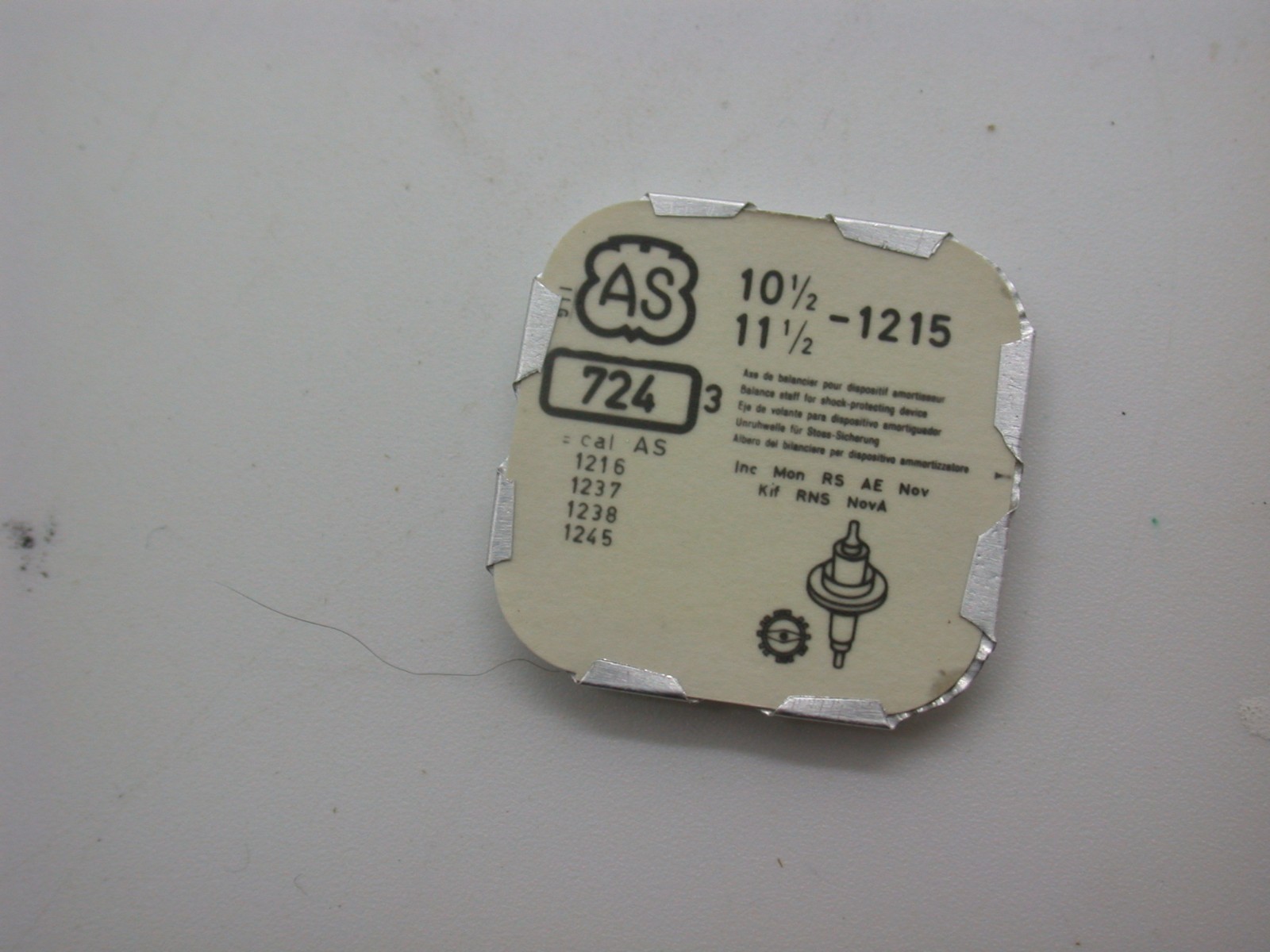 AS (A Schild) Balance Staff Part #724 Calibre 976 – 1746 Watch Part New