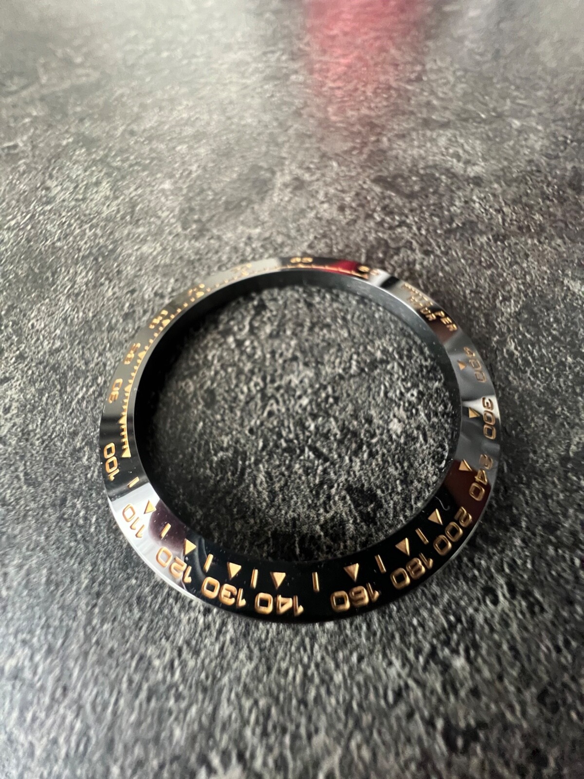 Premium Black Yellow Gold Ceramic Bezel Insert For Rolex Daytona 40 mm 116518
